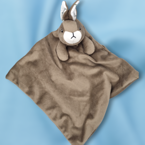 SOS doudou lapin carré plat marron gris taupe