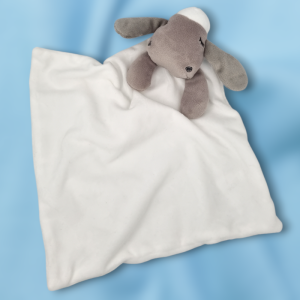 SOS doudou mouton carré plat blanc et gris