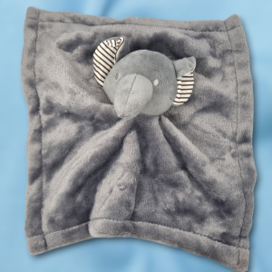 SOS doudou éléphant carré plat gris