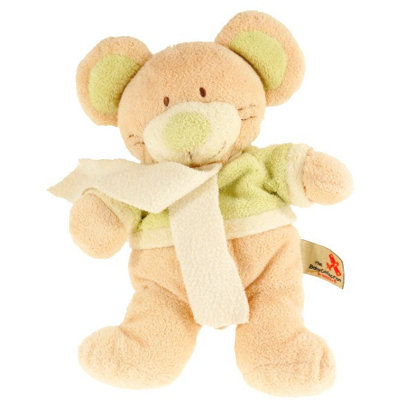 Souris NICOTOY doudou beige et vert
