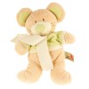 Souris NICOTOY doudou beige et vert