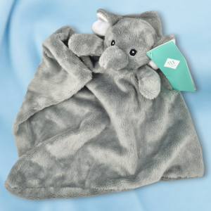 SOS doudou éléphant TEX BABY Carrefour carré plat gris