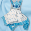 SOS doudou Stitch DISNEY NICOTOY plat en lange blanc et tour velours bleu