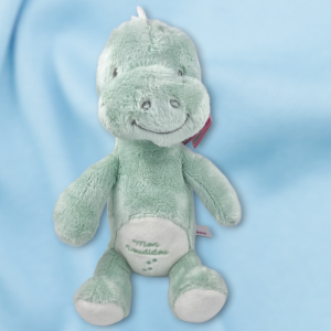 SOS doudou dinosaure POMMETTE Intermarché bleu vert  Mon Doudidou et 4 empreintes