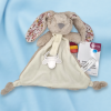 SOS doudou lapin BABYONO plat beige motif feuilles dans les oreilles