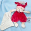 SOS doudou ours BABY NAT rose bonnet bicorne avec doudou plat blanc et dos à points noirs BN0733