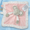 SOS doudou souris OBAÏBI OKAÏDI carré plat rose bordure points