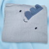 SOS doudou lange dinosaure VERTBAUDET plat bleu
