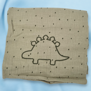 SOS doudou lange dinosaure VERTBAUDET plat vert