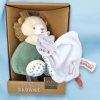 SOS doudou lion DOUDOU & CIE Couleurs Savane peluche vert et beige avec doudou plat blanc DC4066