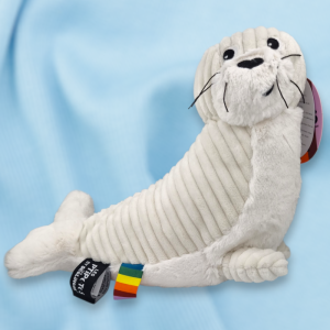 SOS doudou phoque Les Ptipotos by les Déglingos blanc 22 cm