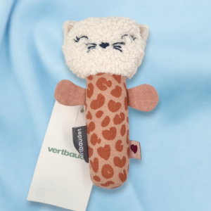 SOS doudou chat VERTBAUDET hochet panthère terracotta