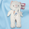 SOS peluche chat POMMETTE Intermarché blanche fleurs et papillon brodés