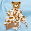 SOS doudou tigre Bout'chou Monoprix carré plat écru dessins tigres