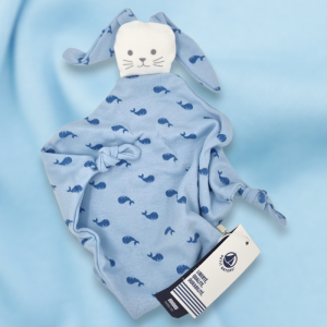 SOS doudou lapin PETIT BATEAU plat bleu motifs baleines