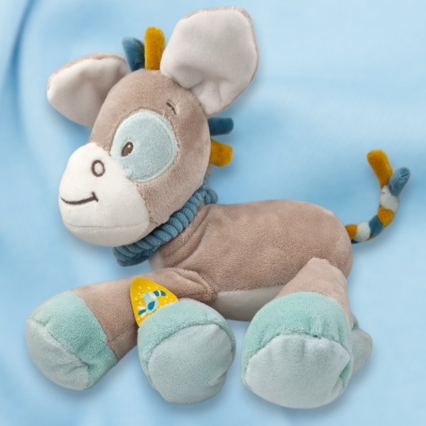 SOS doudou ane NATTOU Gaston peluche beige et bleue 25 cm