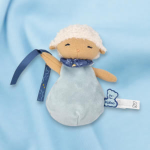 SOS doudou mouton KALOO attache tétine bleu clair environ 15 cm K221001