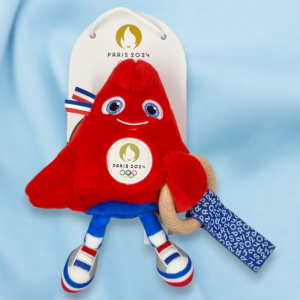 SOS doudou Phryge mascotte JO Paris 2024 Jeux Olympiques peluche 18 cm hochet anneau bois Doudou et Compagnie JO2423