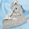SOS doudou éléphant Teddykompaniet carré plat en maille gris