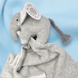 Eléphant Teddykompaniet carré plat gris