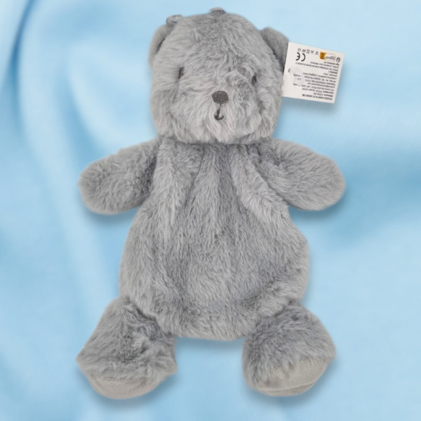 SOS doudou ours plat gris 25 cm