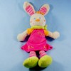 Lapin MOTS D'ENFANTS doudou robe rose