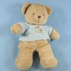 Ours TEX BABY doudou beige pull bleu