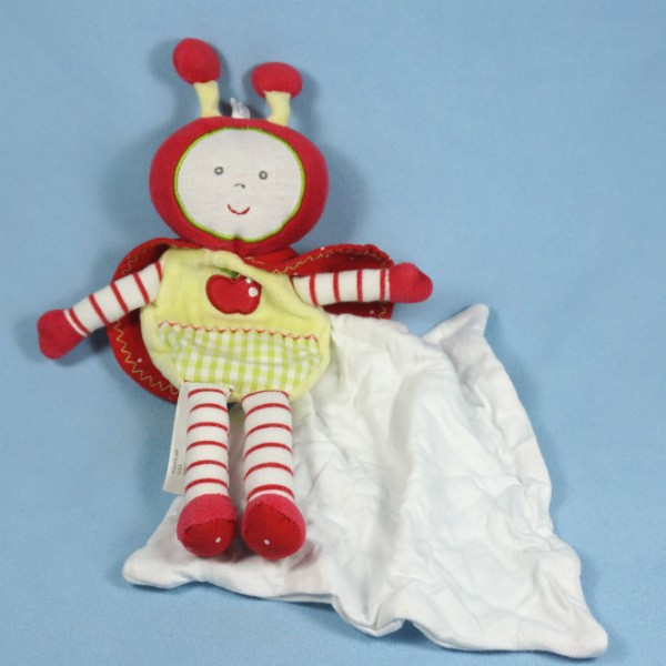 Coccinelle BERLINGOT doudou pomme mouchoir 