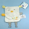 Doudou MOTS D'ENFANTS plat gris et blanc