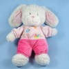 Lapin TEX CARREFOUR doudou rose et blanc