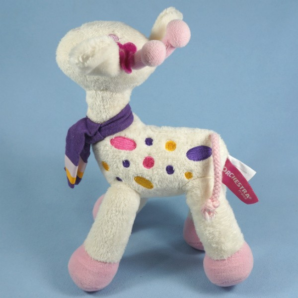 Girafe ORCHESTRA doudou blanc et rose