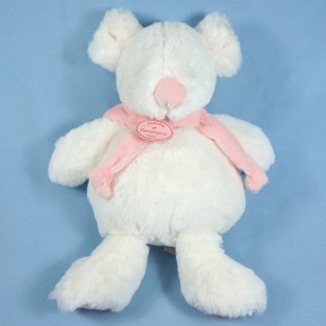 Souris DOUDOU ET COMPAGNIE blanc et rose GM