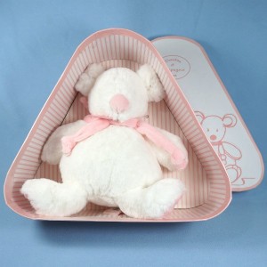 Souris DOUDOU ET COMPAGNIE blanc et rose GM