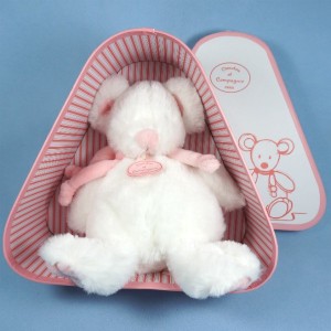 Souris DOUDOU ET COMPAGNIE blanc et rose PM