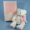 Ours DOUDOU ET COMPAGNIE blanc et rose 25 cm