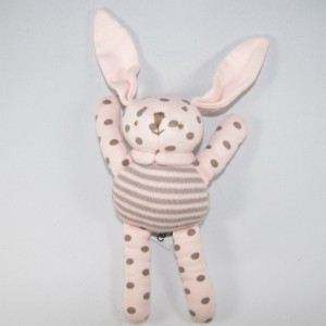 Doudou lapin rose et beige Vert Baudet