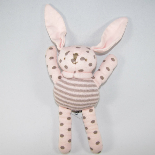 Doudou lapin rose et beige Vert Baudet