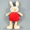 Lapin SUCRE D'ORGE doudou beige et rouge spirales