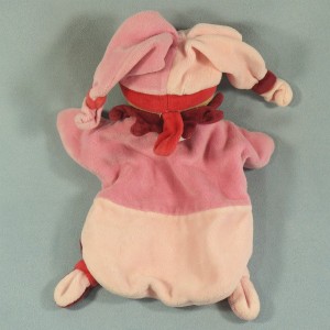 Ours DOUDOU ET COMPAGNIE marionnette rose fraise