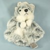 Husky HISTOIRE D'OURS doudou rond plat gris et blanc