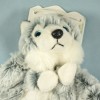 Husky HISTOIRE D'OURS doudou rond plat gris et blanc