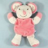 Souris SUCRE D'ORGE doudou rose spirales