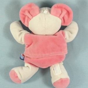 Souris SUCRE D'ORGE doudou rose spirales