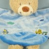Ours TEX CARREFOUR doudou beige corps plat bleu