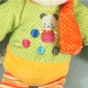 Lapin MOTS D'ENFANTS doudou blanc et vert