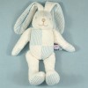 Lapin SUCRE D'ORGE doudou blanc et bleu