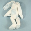 Lapin SUCRE D'ORGE doudou blanc et bleu