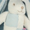 Lapin SUCRE D'ORGE doudou blanc et bleu