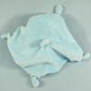 Ours TEX CARREFOUR doudou carré plat bleu tortue oiseau