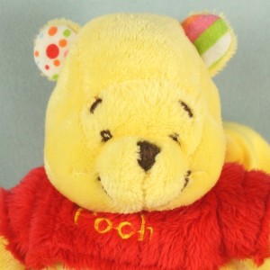 Winnie DISNEY NICOTOY doudou carré plat jaune